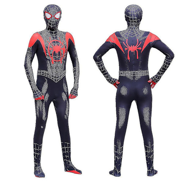 Spider-Man: Morales Jumpsuit Barnkläder Superhjälte Cosplaydräkt Spandex 3-4 Years