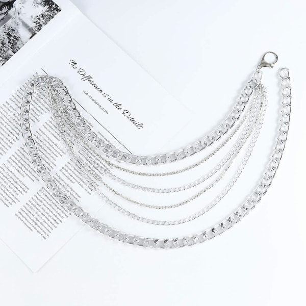 Layered Body Chain Rhinestones Mave Talje Kæde Fest Kropssmykker Tilbehør til kvinder og piger
