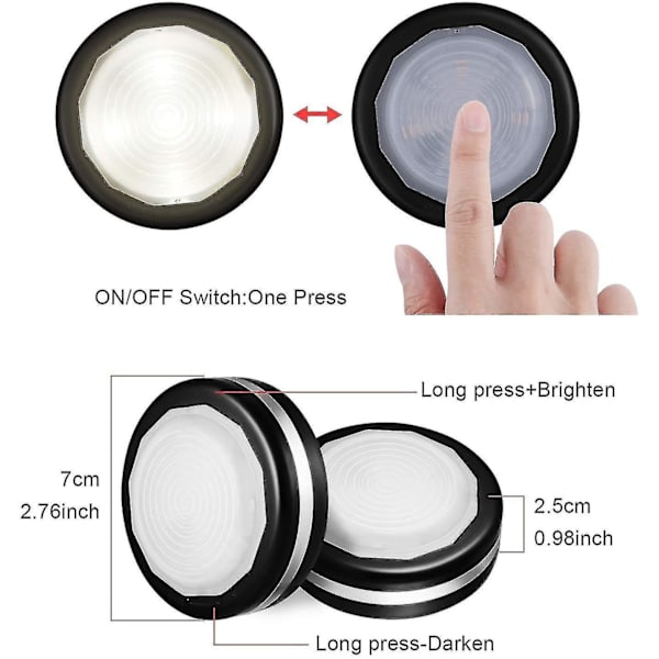 Set med 6 LED-belysning för skåp, batteridriven fjärrkontroll