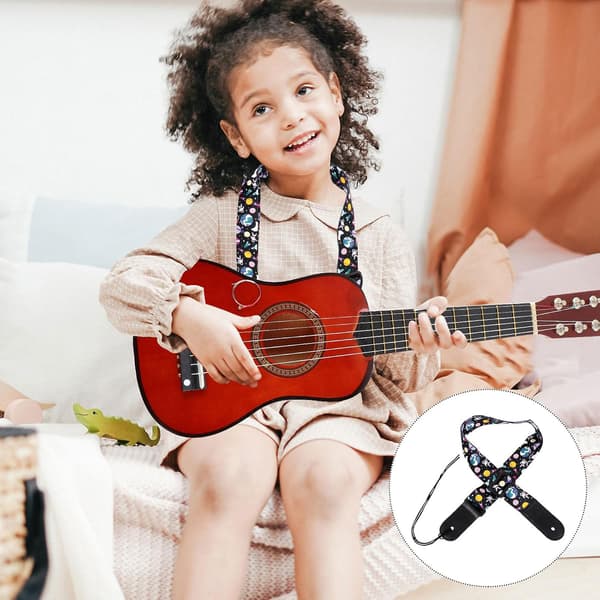 Justerbar Ukulele-rem Axelbälte i polyester med mönstrad design