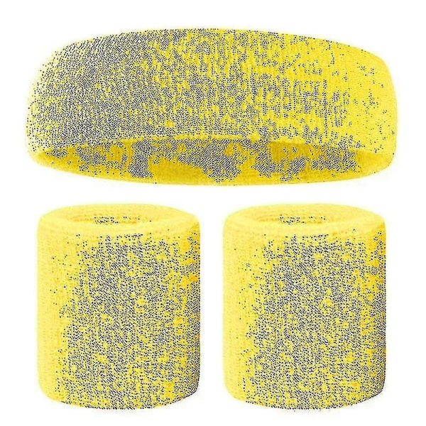 Svettbandsset Färgglada Hårband Armband Elastiskt Atletiskt Svettabsorberande Svettbandsset För
