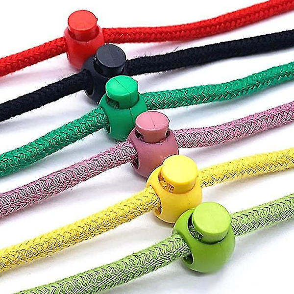 80 Snorrebåndsklemmer 8mm Farverige Stopper Enkelt Hul Montering