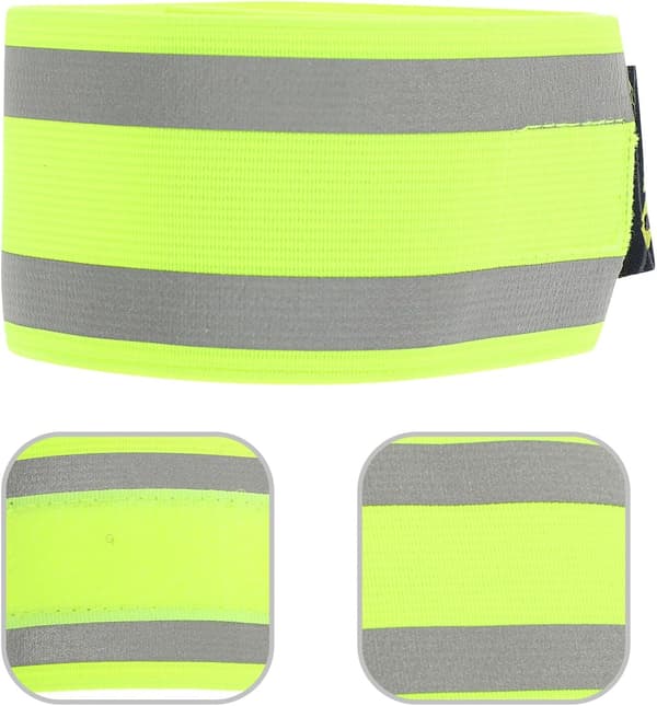 2 stk reflekterende benbånd multifunksjonelt sykkelarmbånd med høy synlighet, elastiske sikkerhetsstropper i polyester