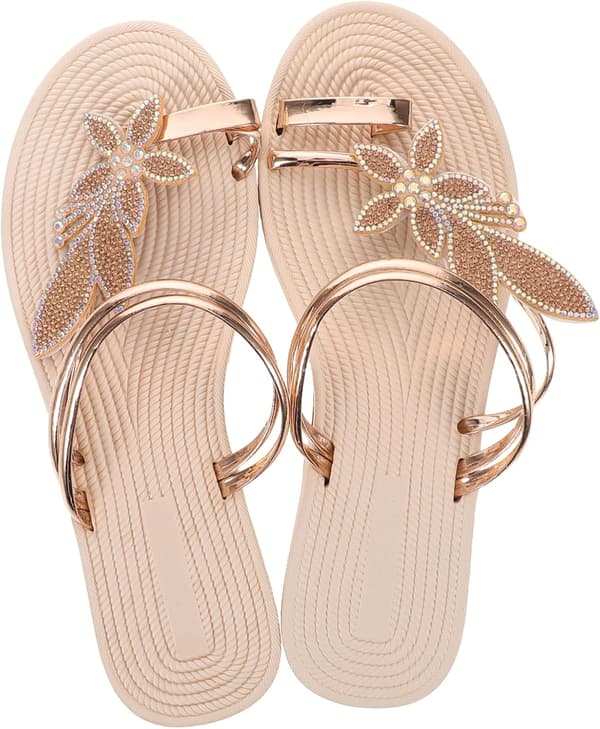 Flade strandhjemmesko - Dame Boho Bladstil Tåringssandaler