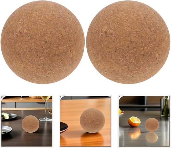 2 st återanvändbara sfäriska korkproppar för vinflaskor, elegant trä- och korkmaterial