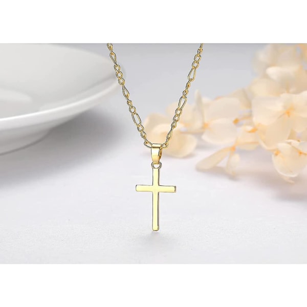 Lille kors halskæde til kvinder mænd hvid guld 925 sølv halskæde med Lmell  vedhæng gave fc4e | Fyndiq
