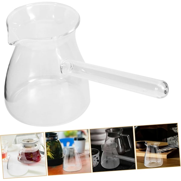 Glas Mælkekande Kop Flødekande til Latte Skummer Kop Sidehåndtag Kedel
