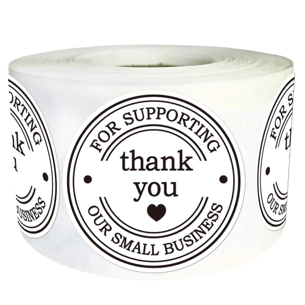 2-pack 1,5-tums runda klassiska retroklistermärken Tack för att du stödjer våra dekaletiketter för småföretag