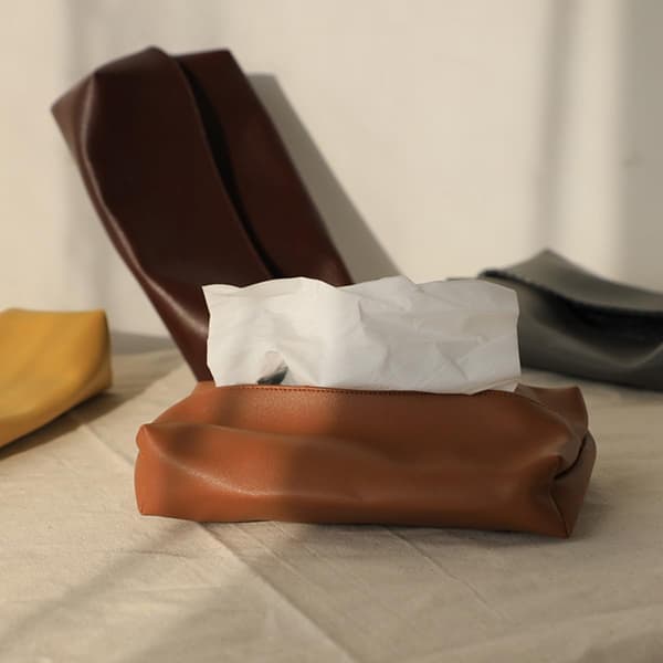 PU læder servietboks servietdispenser rektangulær foldbar dekorativt udseende elegant look