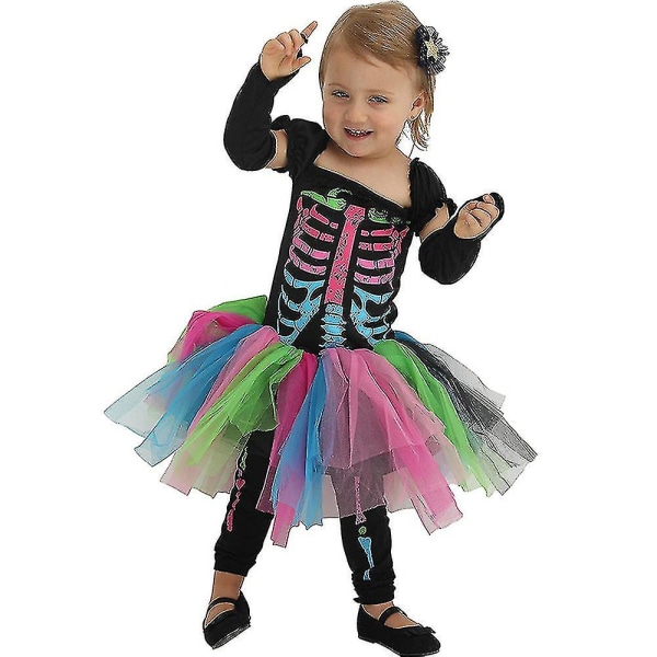 Ytelse Kostyme Barn Jenter Kvinner Horror Fancy Up Antrekk 5-6 Years Baby