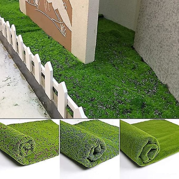 1x1m Kunstig Grasmatte Mikrolandskap Mos Hagegress