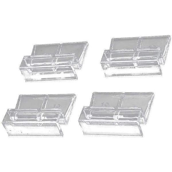 4 stk. Klar Plastik Akvarium Fiskedam Låg Glas Klips Holder