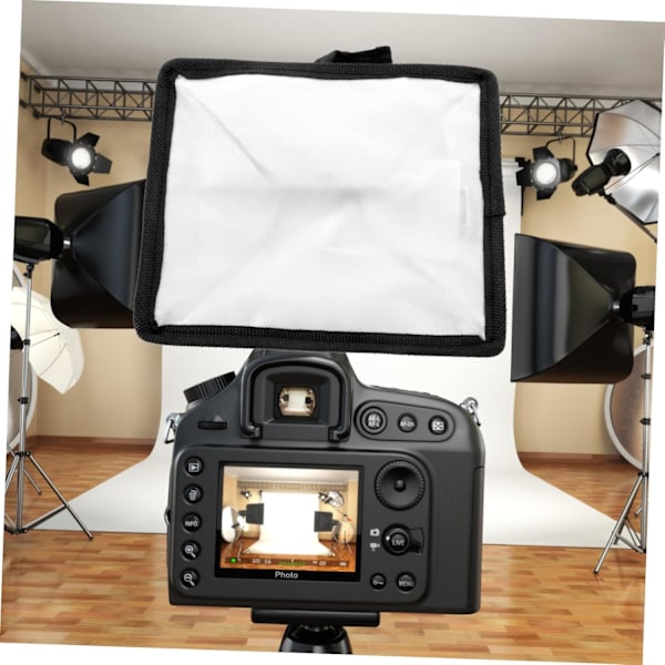 Kamera Blixt Diffuser Softbox Softbox Belysning för Topp Blixtlampa Diffuser Reflektor