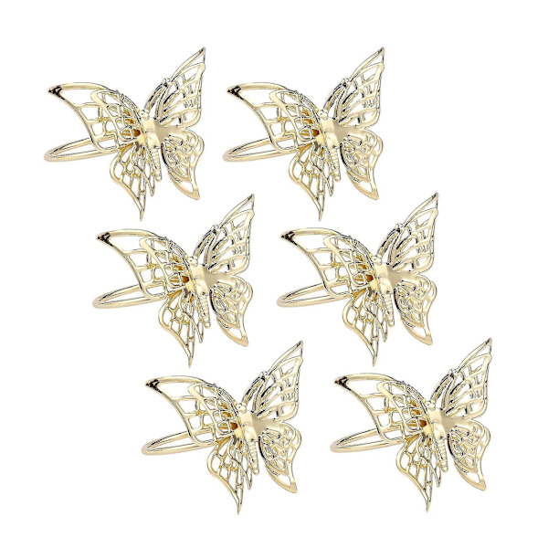 6 stk Butterfly Serviettringer Serviettspenne Restaurant Serviettringer Belegg Håndkle Spenne Hotell Bord De
