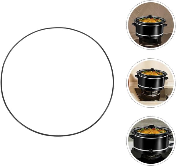 4 stk. lågsikringsrem til slow cooker, sort NBR-materiale, klassisk design, stilfuld
