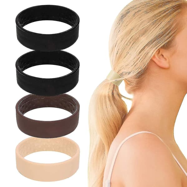 4-pack Silikon Hårsnoddar, Vikbara, Hårtillbehör Donut Hårstift