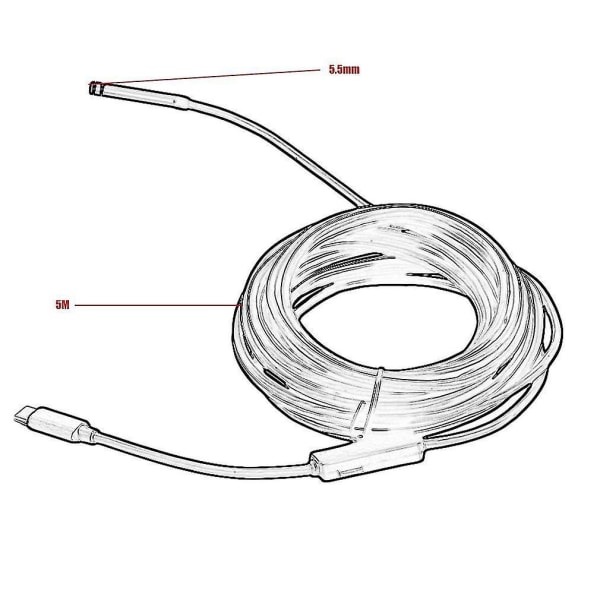 Type-C Vedenkestävä USB-johdollinen Endoskooppi Tarkastuskameralla