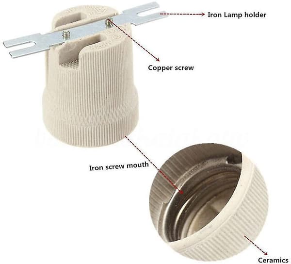 Keramisk sockel, E27 lamphållare, E27 glödlampskonverteradapter