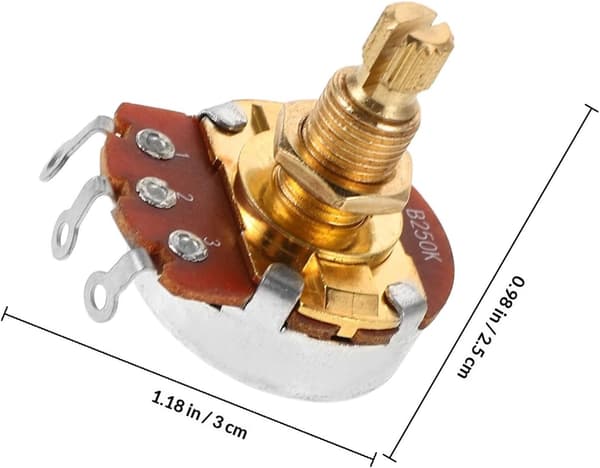 Kopparpotentiometer för exakt volym- och tonjustering för elgitarr och bas med delad axel