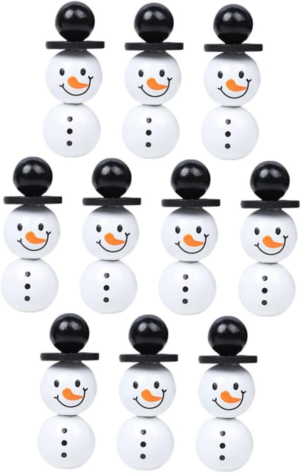 Snømannpynt Juleperler DIY Snømannformede Glitterperler