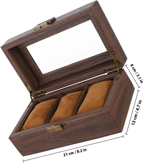 Klockförvaringslåda Retro PU-läderfack Organizer för män Displayfodral Klockförpackningsfodral
