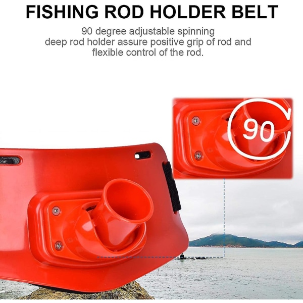 Fishing Fighting Bælte, 90 justerbar Stand Up Waist Rod Holder