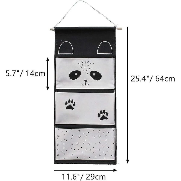 Hengende Oppbevaringspose for Barnerom med 3 Stofflommer for Dør eller Skap