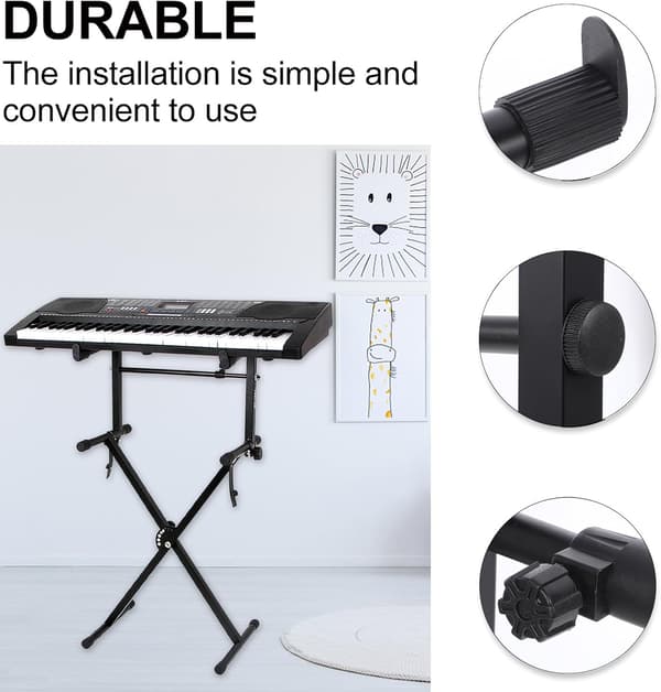 Universal Keyboardstativ 2-lags Højdejusterbar Stabil Jernkonstruktion