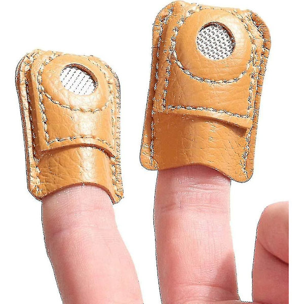 Pieces Fingerbeskytter for Syning, Mynt Lær Fingerbeskytter for Syning Broderi