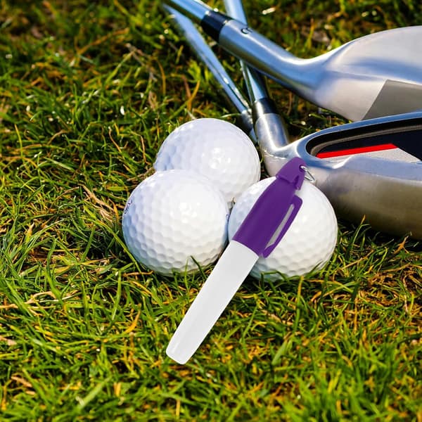 6 st golfbollsmarkörpennor med triangulära nyckelringsklämmor, permanenta färgade ritpennor i rött