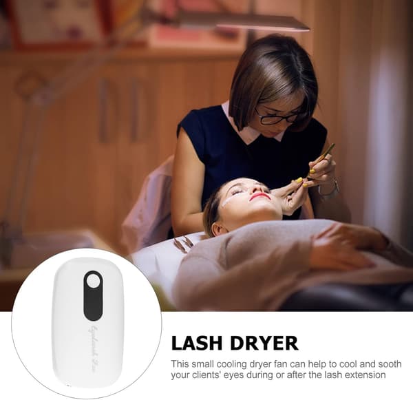 USB Genopladelig Øjenvippeforlænger Ventilator Blæser Tørrer Bærbar Køleværktøj