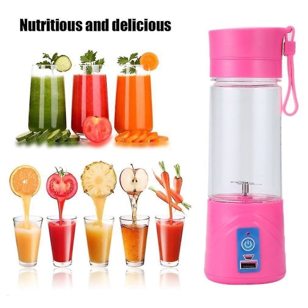 Bärbar 380ml USB Elektrisk Fruktjuiceblenderflaska
