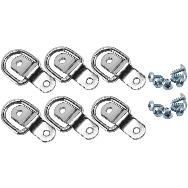 6-pack D Ring Tie Ring Lastankare Trailer Ankare Surring Ring, Ytgolv Montering Tie Ring Med S