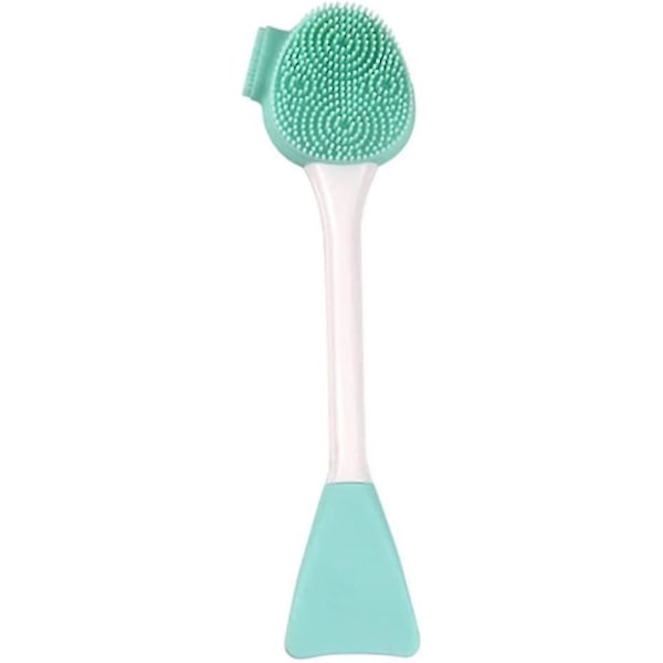 Ansigtsrensningsbørste Dobbeltsidet Silikon Kosmetisk Spatel Makeup Applikator Style4green Hvid 1stk