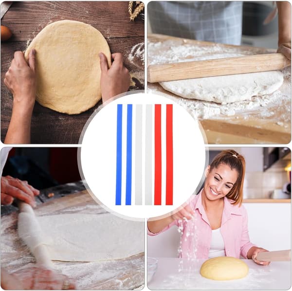 Non-stick dejmålelinealer 6 stk. silikone bage-tykkelsesguider