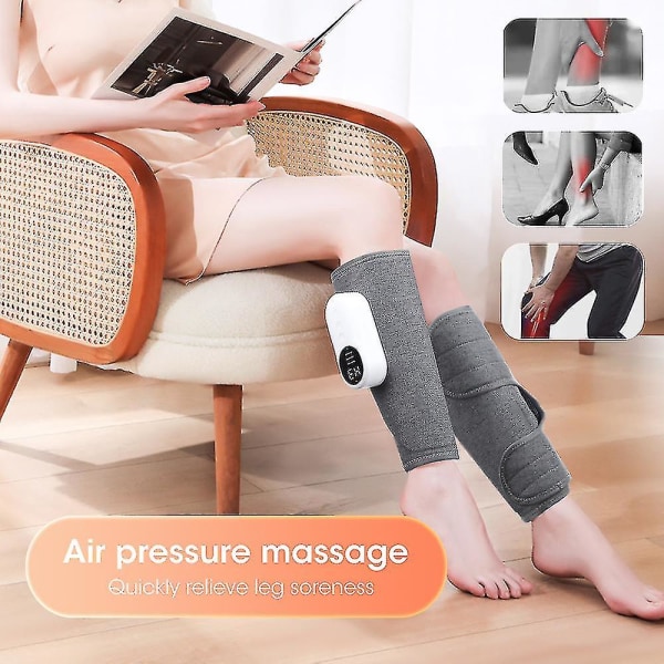 Ny Benmassager med Värmekompression Blodcirkulation Elektrisk Lufttrycks Kalvmassager Muskelavslappnande Ben Pressoterapi-yuhao 1pcs