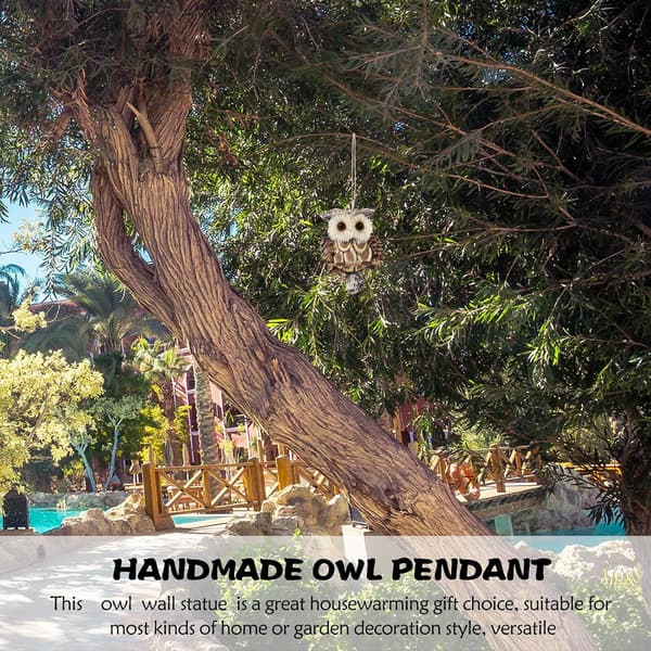5 stk. Ugleveggstatue Hengende Ornamenter Siv Tremateriale Levende Ugleform Solid Design