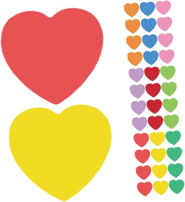 2 sett Valentinsdag hjerteformede papirutklipp DIY håndverkssett
