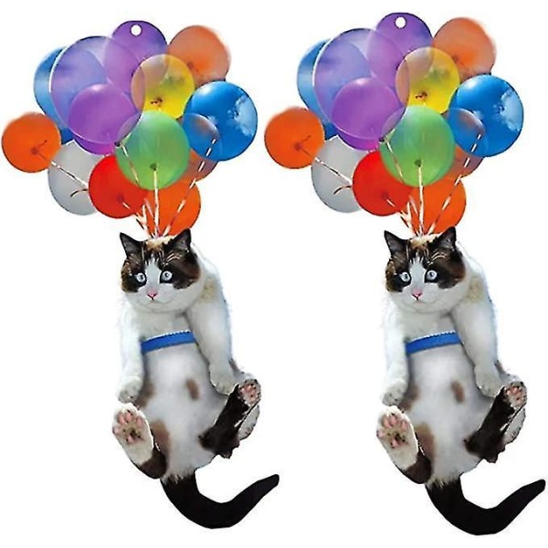 Søt kattebil hengende ornament Fargerik ballongdekorasjon