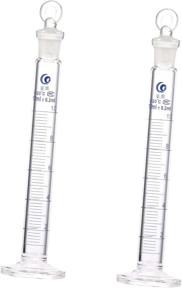 2st Förtjockad Mätcylinder i Glas för Laboratorie Graderad Cylinderpropp