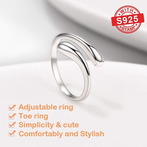 Damring i massivt sterling silver S925, elegant och stilren design