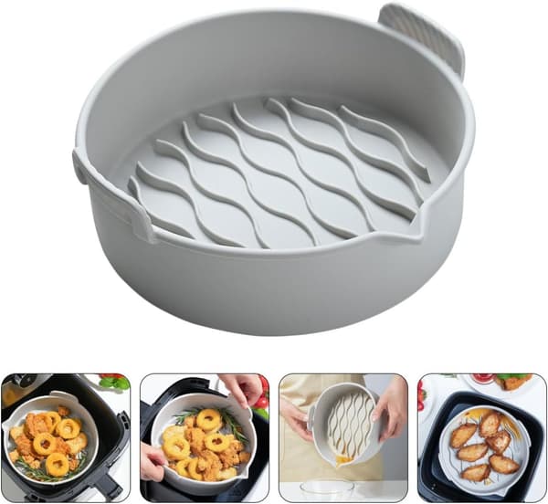 Silikon Air Fryer Foder Matta för Matlagning och Bakning, Non-stick Silikon Grytbricka Vikbar Design