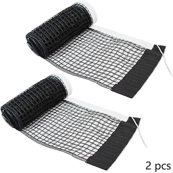 2 stk Bordtennisutstyr Bordtennisnett Ping Pong Nett Ping Pong Tilbehør Svart Polyester Bordtennisutstyr, For Konkurranse Trening