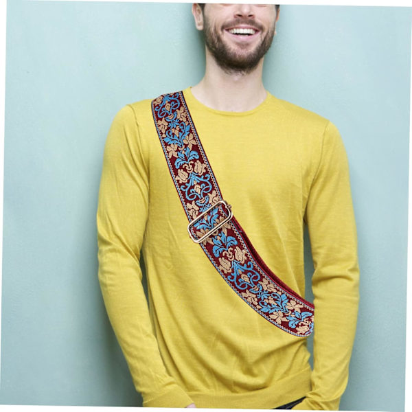 Etnisk Broderad Väskrem Justerbar Axelrem för Kvinnor Crossbody Väska