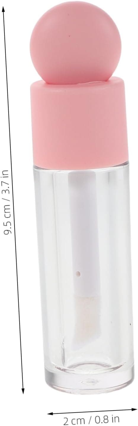 6 stk. tomme lipgloss-tuber, påfyllbare, gjennomsiktige plastleppestiftflasker