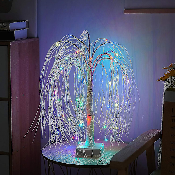 Gråtande Pilträd Ljus 60 LED Färgväxlande Utomhus Dekoration
