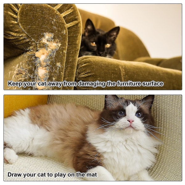 Katt skrapematte, sofa Katt skrapematte med 2 rom Katt skrapemøbel Ripebeskyttelse Sofa Katt skrapematte