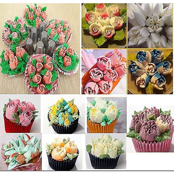 Russiske Icing Piping Dyser Tips 21 stk Sett Rustfritt Stål