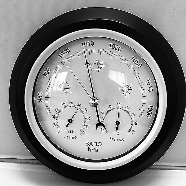 Digital Inomhus Hygrometer Bärbar 3 i 1 Väggmonterad Vädertermometer Barometer Hygrometer Hom