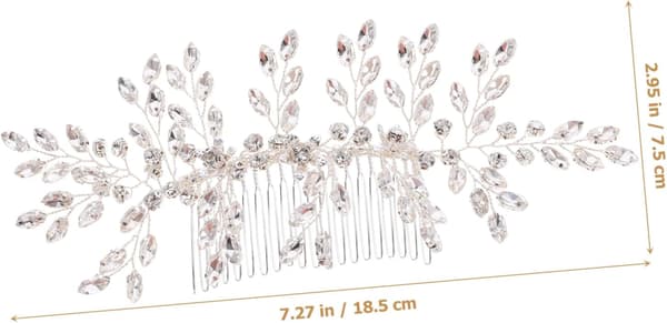 Brude Rhinestone Hodeplagg Bryllup Hårkam for Bruder Sidekam Detaljpynt